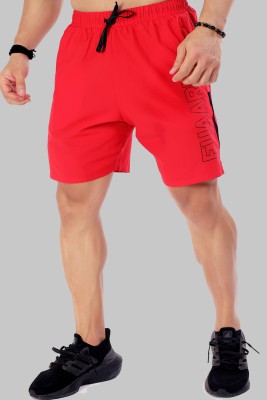 FuaarK Printed Men Red Sports Shorts