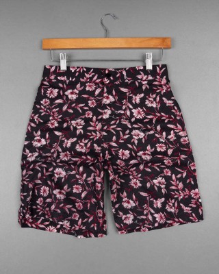 french crown Printed Men Black Regular Shorts