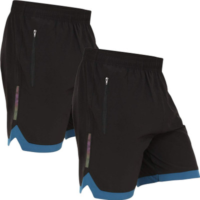 HouseOfCommon Solid Men Black Gym Shorts