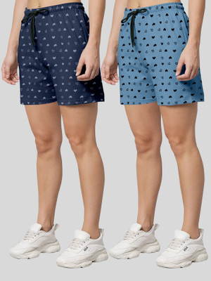 KRIVAFAB Printed Women Multicolor Regular Shorts
