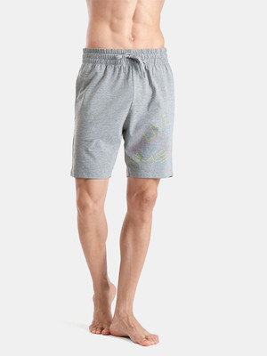 FCUK Solid Men Grey Regular Shorts