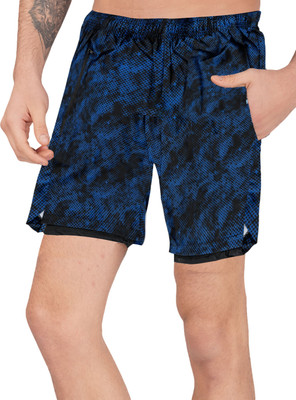 Sportinger Printed Men Dark Blue Board/Swim Shorts