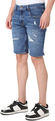 Spykar Solid Men Blue Basic Shorts