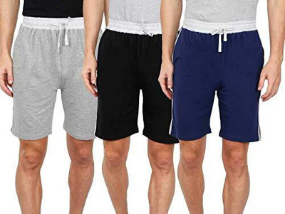 Kolva Solid Men Grey, Blue, Black Regular Shorts