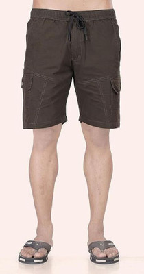24 Street Solid Men Green Casual Shorts