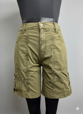 NUEVOSDAMAS Solid Women Green Denim Shorts