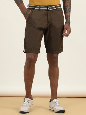 bEEVEE Solid Men Brown Basic Shorts