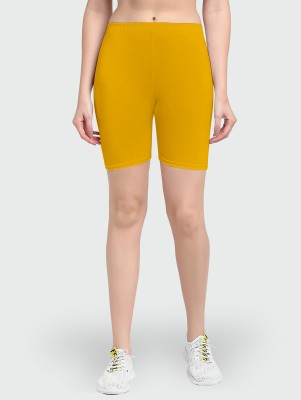 Vaishma Solid Women Yellow Cycling Shorts