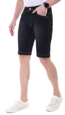 BREXX Solid Men Denim Grey Regular Shorts