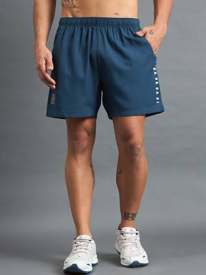 DIDA Solid, Printed Men Dark Blue Sports Shorts