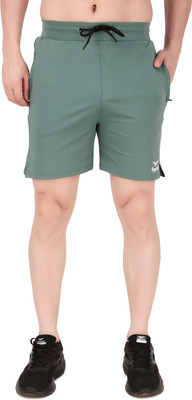 spotfit Solid Men Light Green Basic Shorts
