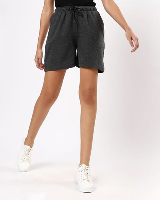 Corsair Solid Women Grey Casual Shorts