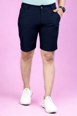 INDICLUB Solid Men Blue Regular Shorts