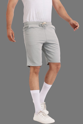 Yazole Solid Men Grey Basic Shorts
