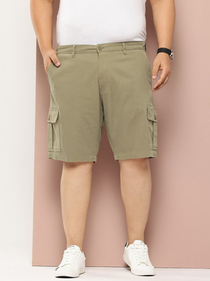 Thomas Scott Solid Men Green Cargo Shorts