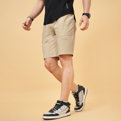 Street 808 by Pantaloons Solid Men Beige Casual Shorts