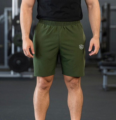 Gur Style Solid Men Green Sports Shorts