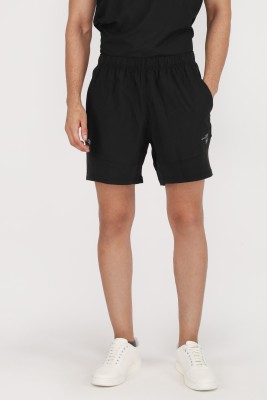 DIDA Solid Men Black Sports Shorts