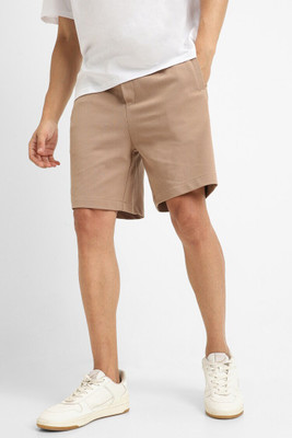 FOREVER 21 Solid Men Brown Casual Shorts