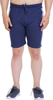 Occult Solid Men Blue Casual Shorts