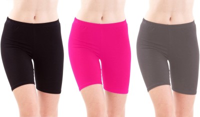 Fashion Line Solid Women Black, Pink, Grey Cycling Shorts