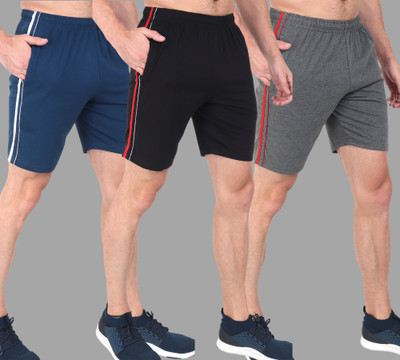 Zeffit Solid Men Multicolor Bermuda Shorts