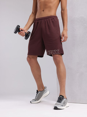HRX by Hrithik Roshan Self Design Men Maroon Sports Shorts