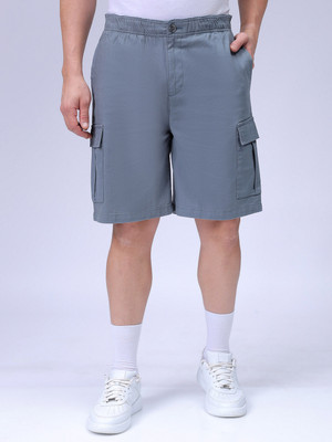 The Indian Garage Co. Solid Men Blue Cargo Shorts