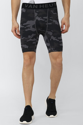 VAN HEUSEN Printed Men Grey Regular Shorts