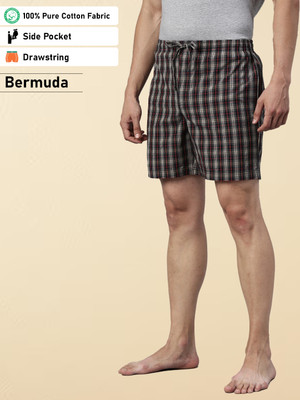 JOVEN Checkered Men Multicolor Bermuda Shorts
