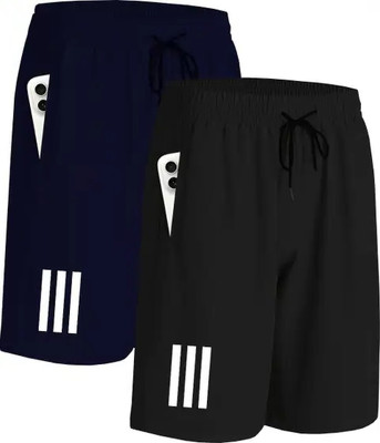 IBNAT FASHION Solid Men Reversible Blue, Black Regular Shorts