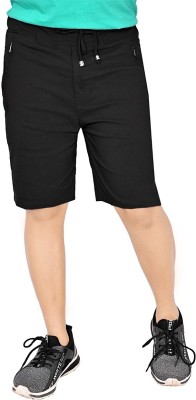 MNICreators Solid Men Black Basic Shorts