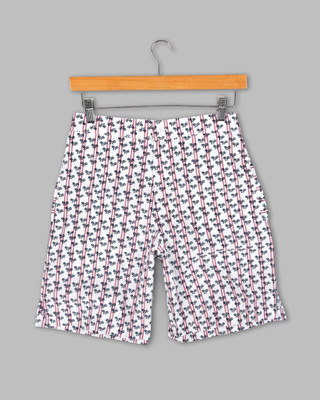 french crown Printed Men White Regular Shorts