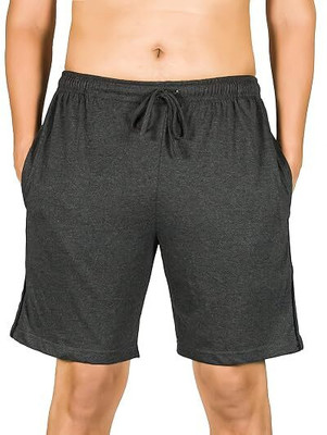 ONE STREET Solid Men Black Casual Shorts