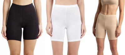 Darshita Fashion Solid Women Black, White, Beige Cycling Shorts
