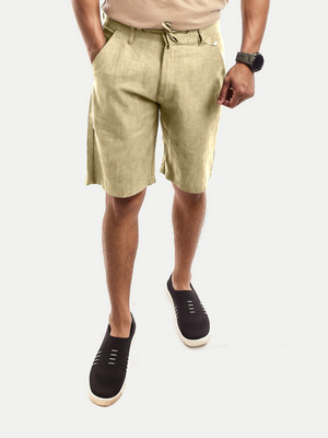 radprix Solid Men Beige Casual Shorts