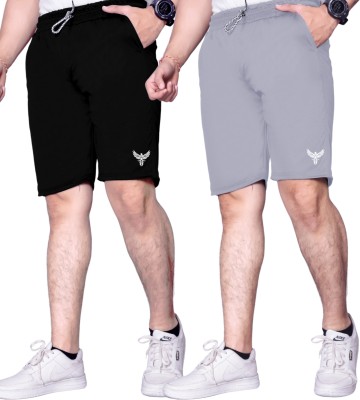 MEEMBOOLI Solid Men Black, Grey Sports Shorts