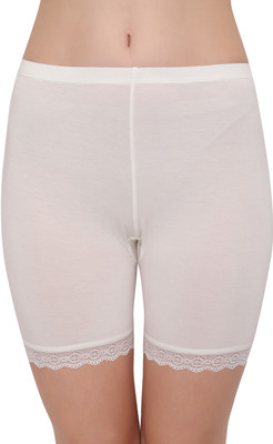 PLUMBURY Solid Women White Regular Shorts