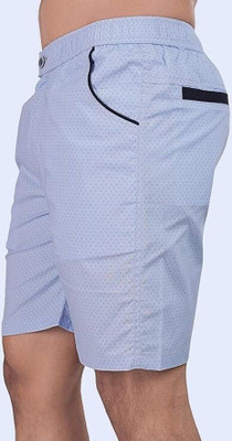24 Street Solid Men Light Blue Casual Shorts