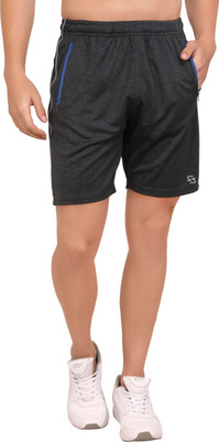 Sportinger Self Design Men Dark Grey Sports Shorts, Cycling Shorts, Running Shorts