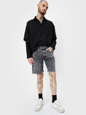 MAX Solid Men Grey Basic Shorts