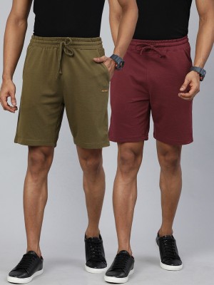 The Indian Garage Co. Solid Men Red Casual Shorts