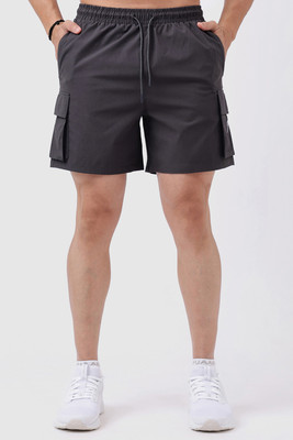 FuaarK Solid Men Grey Casual Shorts
