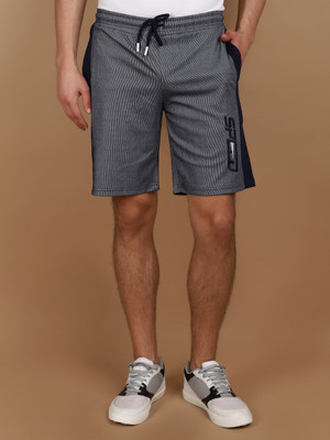 V-MART Color Block Men Blue, Blue Regular Shorts