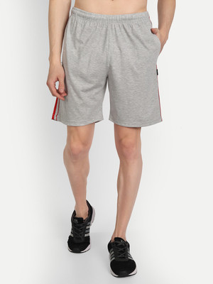 Zeffit Solid Men Grey Sports Shorts