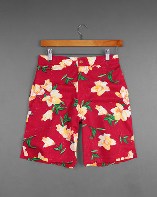 french crown Printed Women Red Casual Shorts