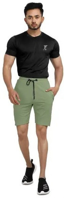 Pitzy Solid Men Light Green Casual Shorts