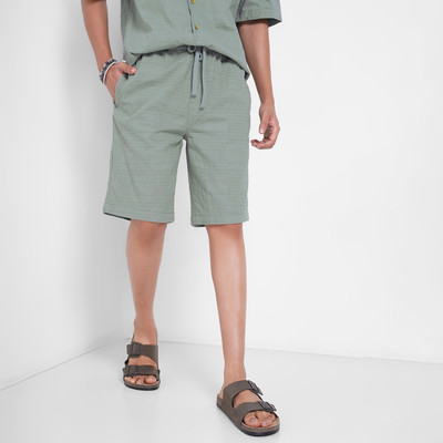 7 Alt by Pantaloons Solid Men Grey Basic Shorts