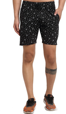 MACK JONNEY Printed Men Black Regular Shorts