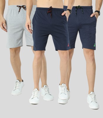 ARDEUR Solid Men Grey, Dark Blue, Blue Casual Shorts